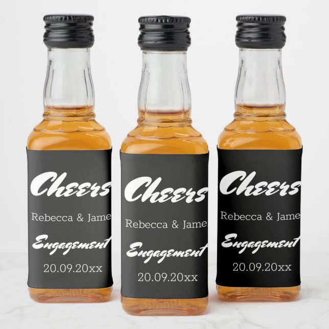 Bröllopsfest för svarta Förlovningar - favoriter Spritflaskor Etikett (Flaskor)