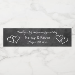 bröllopsfest för svartvit  på anpassningsbar vattenflaskor etikett