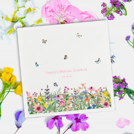 Bröllopsfest för vilda blommor & fjärilar pappersservett