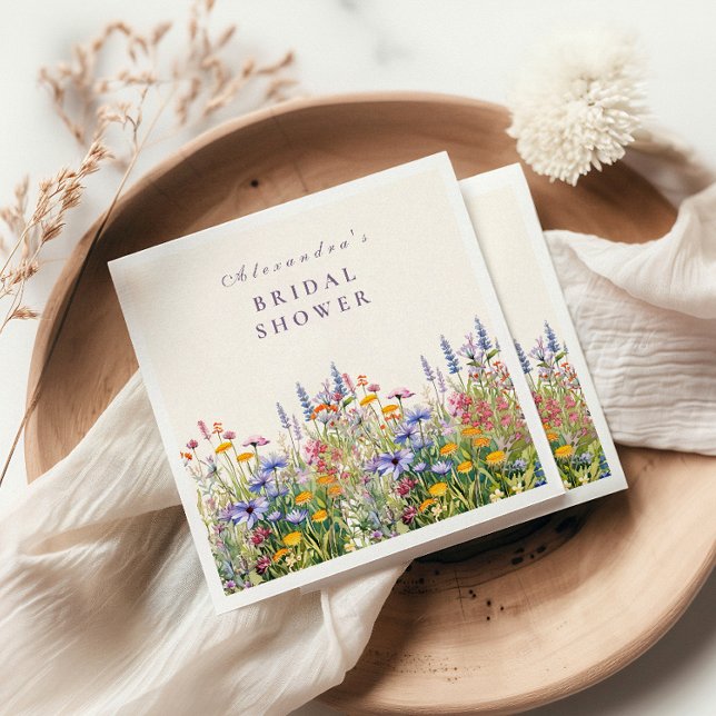 Bröllopsfest för vildblommor pappersservett (Skapare uppladdad)