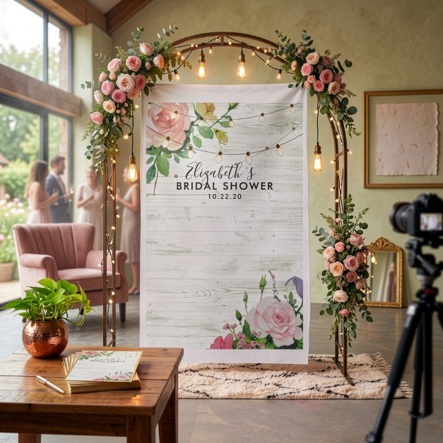 Bröllopsfest Fotobakgrund Blommor Träljus Tyg (Skapare uppladdad)