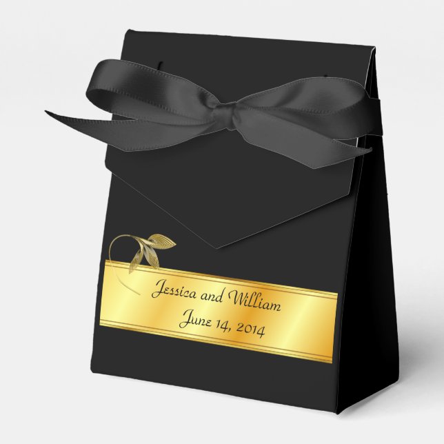 Bröllopsfest Gift Box i Guld och Black Presentaskar (Framsidan Sidan)