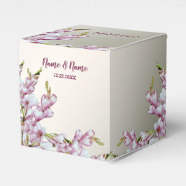 Bröllopsfest Gift Rosa White Flowers Elegant Presentaskar