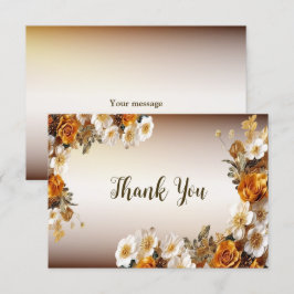 Bröllopsfest Golden Orange White Flowers Rustic Tack Kort
