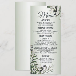 Bröllopsfest Grönt Löv Black Olive Elegant Meny