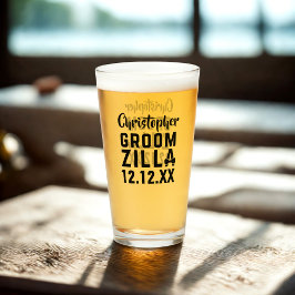 Bröllopsfest Groom Funny Groomzilla Glass Tumbler Glaskopp