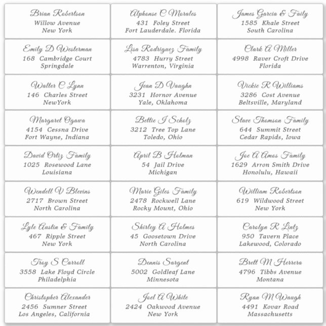 Bröllopsfest Guest-adressetikett Klistermärken (Framsida)