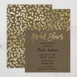 Bröllopsfest Guld Modern Chic Rustik Kraft Inbjudningar