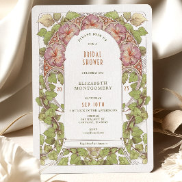 Bröllopsfest i Art Nouveau-dekoration med Rosa Pet Inbjudningar