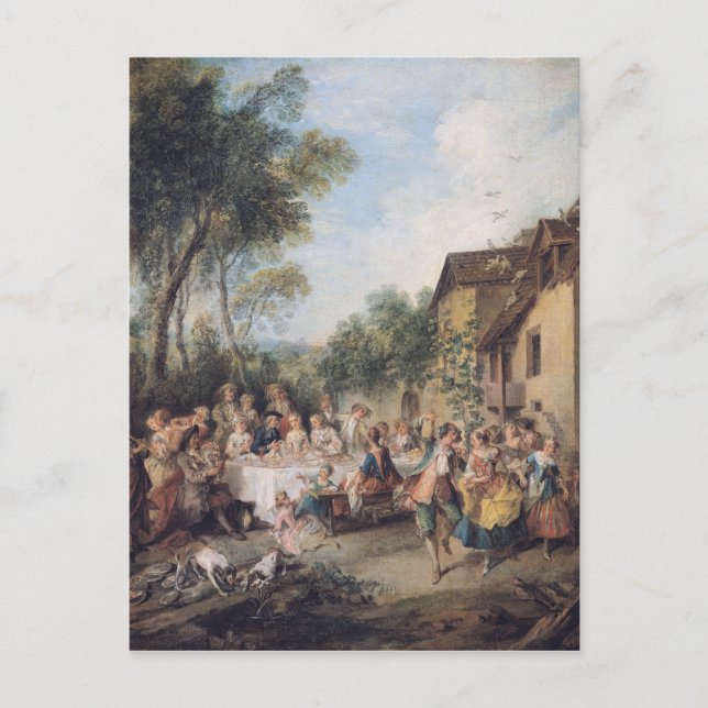 Bröllopsfest i byn vykort (Framsida)