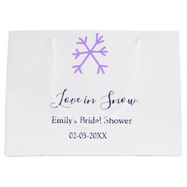 Bröllopsfest i snö bröllopsdusch lila snöflingor d