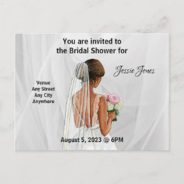 Bröllopsfest inbjudan. Redigerbar text och bild Vykort