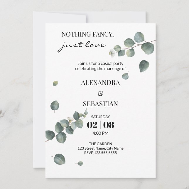 Bröllopsfest Inbjudningar (Framsida)