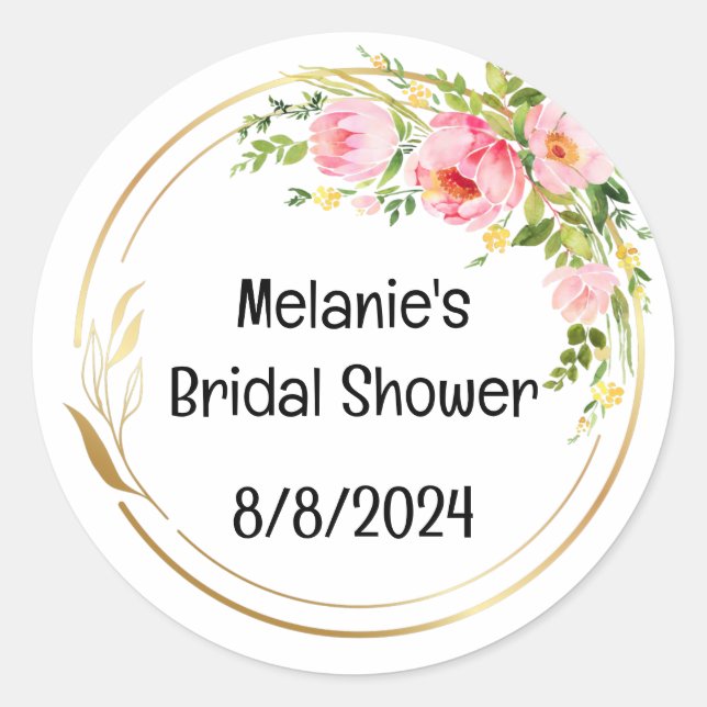 Bröllopsfest klistermärke med redigerbar text (Framsida)