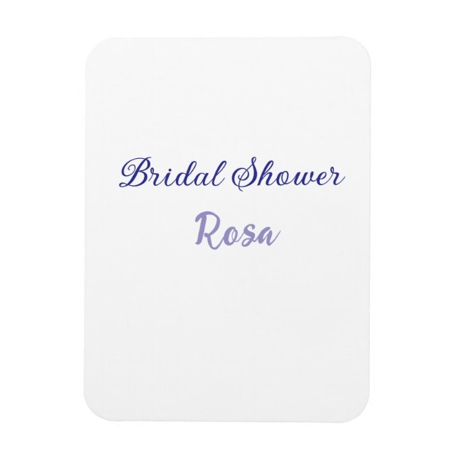 Bröllopsfest lila lägg till namn datum elegantstil magnet (Vertikal)