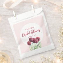 Bröllopsfest Lila Rosa Allium Blommig Akvarell
