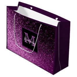 Bröllopsfest lila rosa glitter glamour monogram
