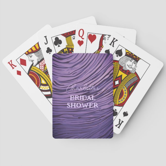 Bröllopsfest lila silkeslen satinpokerkort casinokort (Baksidan)