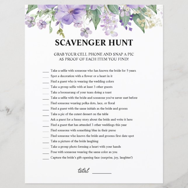 Bröllopsfest Lila skattjakt (Framsida)