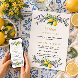 Bröllopsfest ljungfärgade blommor citroner inbjudningar