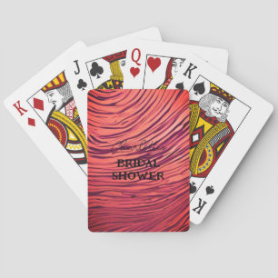 Bröllopsfest Lyxig Satin Röd Casinokort