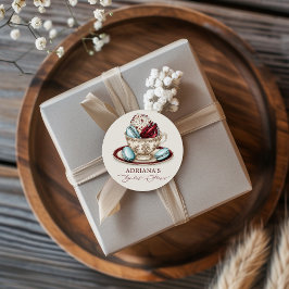 Bröllopsfest Macarons Runt Klistermärke