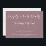 Bröllopsfest Mauve Happily Ever After Party Inbjudningar<br><div class="desc">Med signaturstilnamn kan denna eleganta mauve lyckliga för evigt bröllopsmottagning inbjudan anpassas med din information i chic bokstavsstil. Designad av Thisisnotme©</div>
