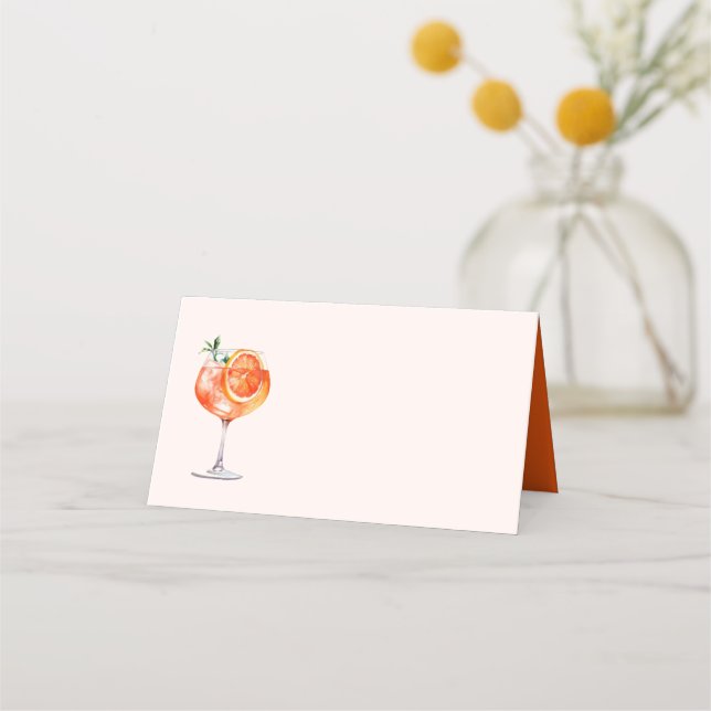 Bröllopsfest med akvarell-cocktailtema placeringskort (Framsida)