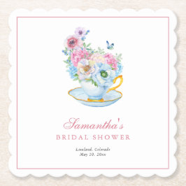 Bröllopsfest med akvarell-teaparty underlägg papper