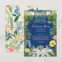 Bröllopsfest med Blå Blommor och Gnistrande Ljus