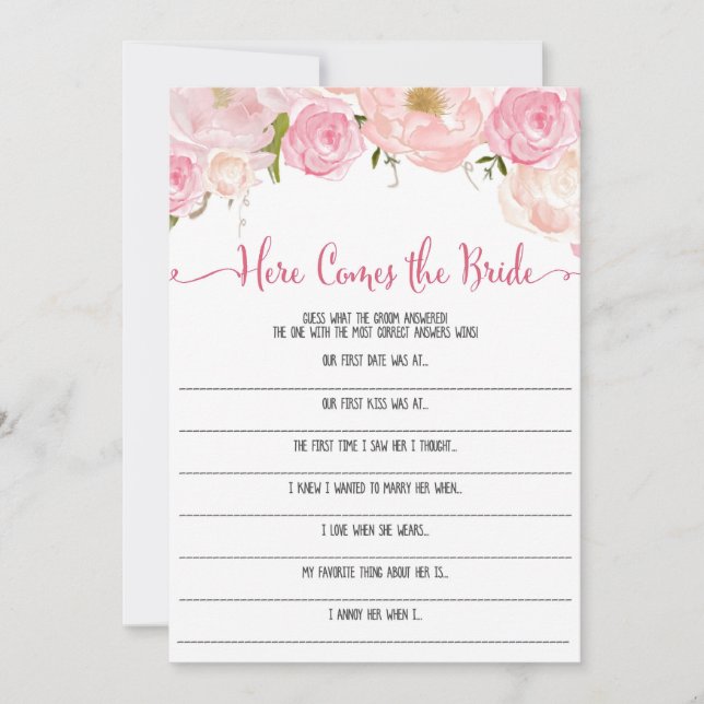 Bröllopsfest med blommor här kommer bruden Lek (Framsida)