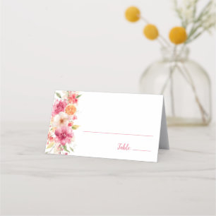 Bröllopsfest med blommor i blomning Baby Shower Placeringskort