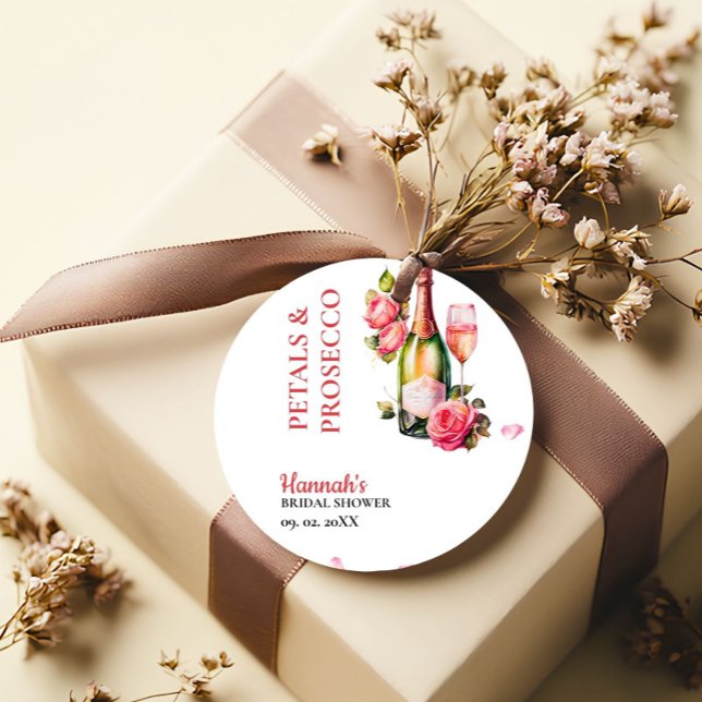 Bröllopsfest med blommor och Prosecco Gåvor Etiketter (Skapare uppladdad)