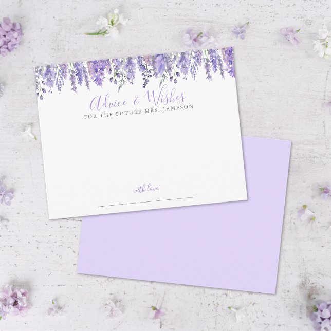 Bröllopsfest med blomtema tilläggskort (Floral Bridal Shower Advice Enclosure Card)