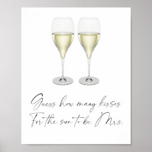 Bröllopsfest med champagne - gissa antalet kyssar poster