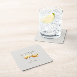 Bröllopsfest med chic bröd och smör underlägg papper kvadrat