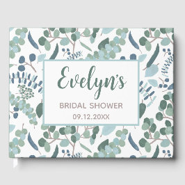 Bröllopsfest med eucalyptus gästböcker