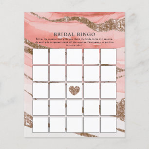 Bröllopsfest med glitter i roséguld bingo spel