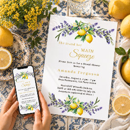 Bröllopsfest med lavendelblommor och citroner älsk inbjudningar