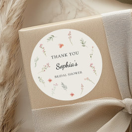 Bröllopsfest med minimal budget för vildblommor ta runt klistermärke