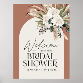 Bröllopsfest med pampasgräs modern terrakotta chic poster