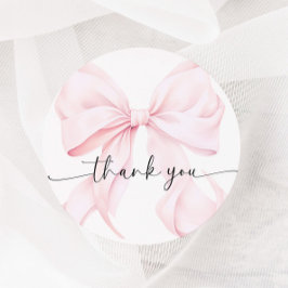 Bröllopsfest med rosa band runt klistermärke