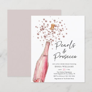 Bröllopsfest med rosa pärlor och Prosecco på budge