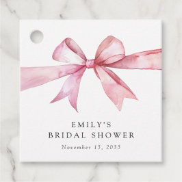 Bröllopsfest med rosa rosett gåvor etiketter