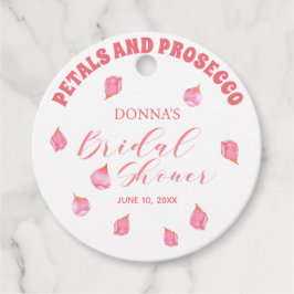 Bröllopsfest med rosablush och Prosecco Gåvor Etiketter