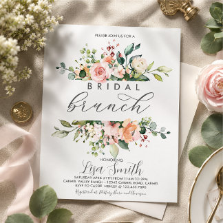 Bröllopsfest med rosafärgad blomsterdekor inbjudningar