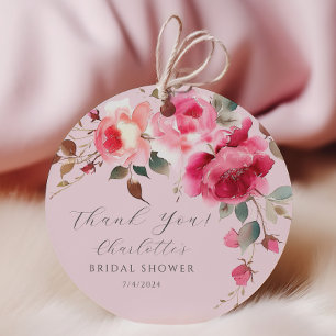 Bröllopsfest med rosblommor gåvor etiketter