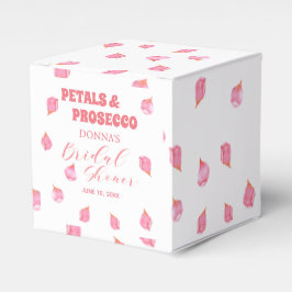 Bröllopsfest med roséblommor och Prosecco Presentaskar