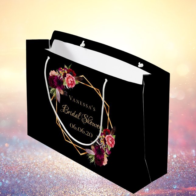 Bröllopsfest med svarta blommor i vinrött (Skapare uppladdad)