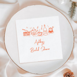 Bröllopsfest med tektema och fantasifulla klotter pappersservett